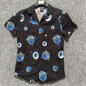 Cakeworthy ET Shirt The Extra Terrestrial Button Mens Black Spaceship ( Fits S )